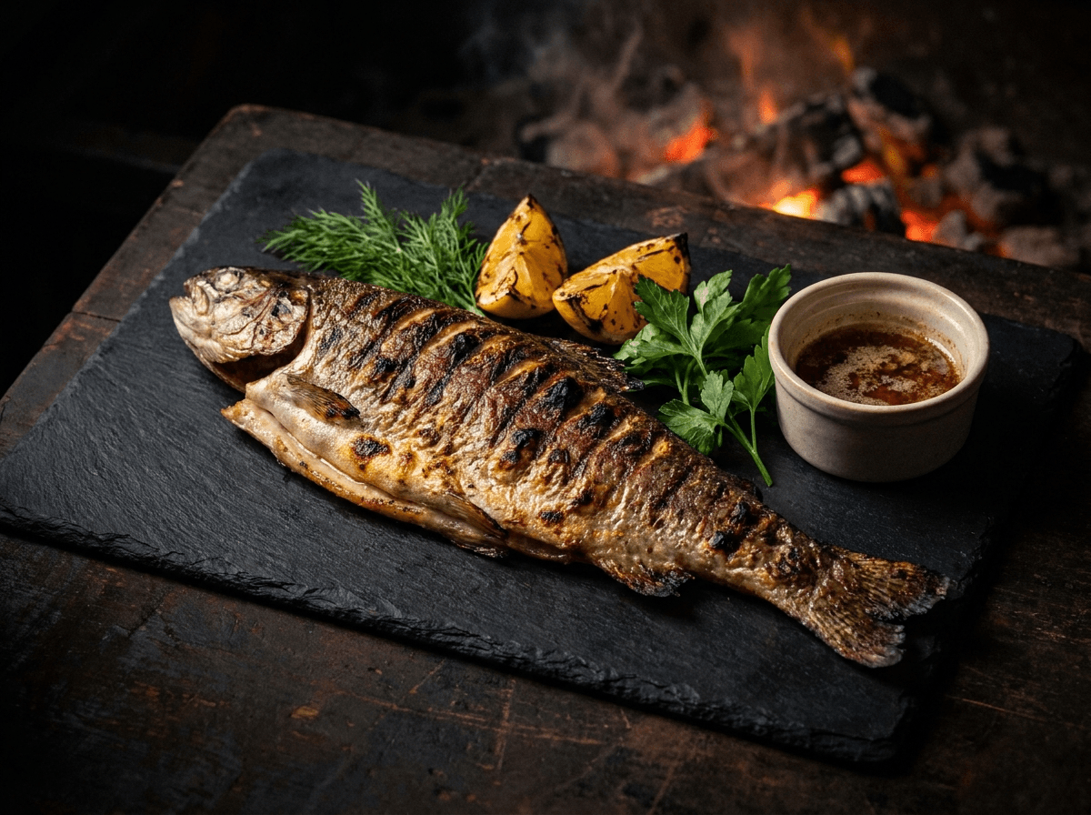 Mibrasa-grillad Regnbågslax